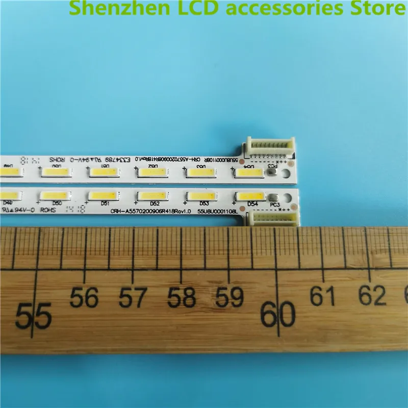 ل 1555-R5500300-01 7749-655000-L060 72LED 607 مللي متر 55 بوصة استخدام الألومنيوم 100% جديد تلفاز LCD الخلفية بار اليسار + اليمين