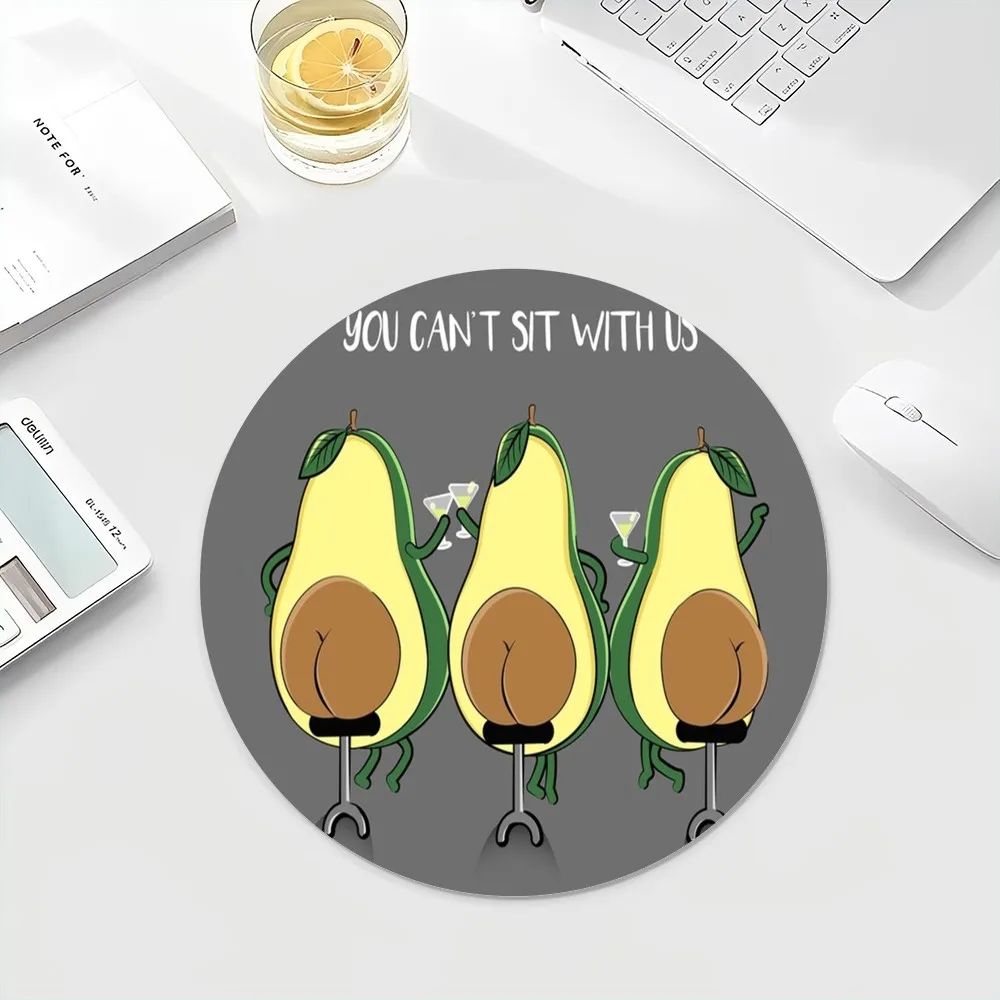 Avocado mousepad、ラウンドキーボードマット、テーブルマット、学生用、テーブル、ゲーマー、デスクトップ、室内装飾