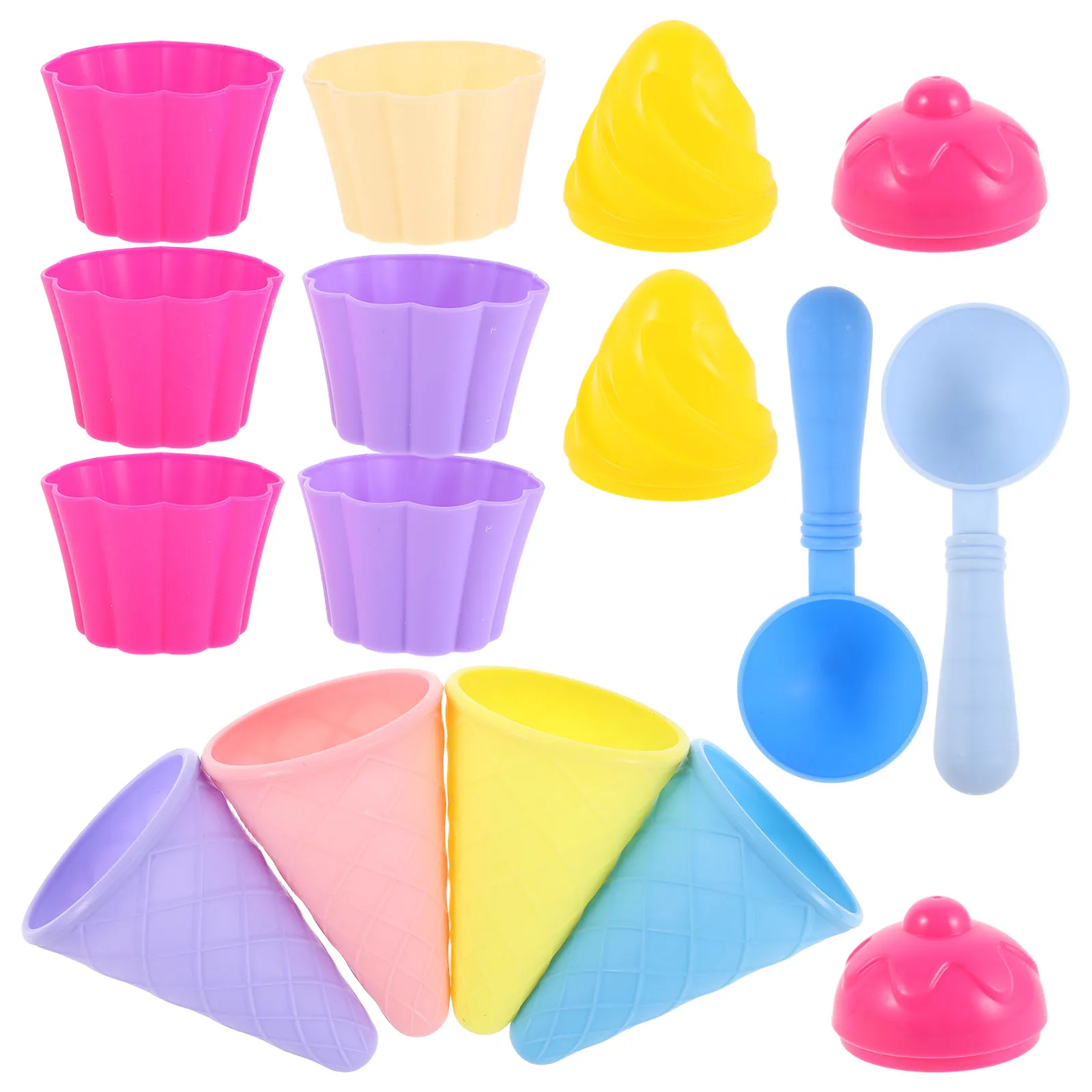 

3Set Ice Cream Cone Scoop Beach Play Sand Set Kids Outdoor Pretend Sand Ice Cream Cone Cup Summer Beach Play Scoop Cones Toys