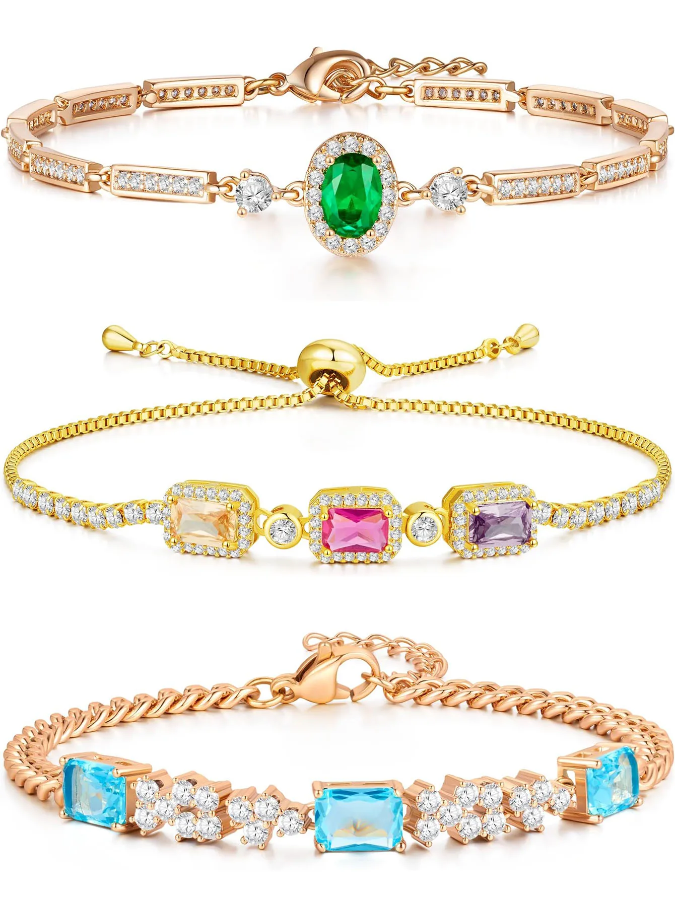 

Pure silver ladies' tennis bracelet, elegant and simple ladies' gemstone bracelet, is an exquisite Valentine's Day gift