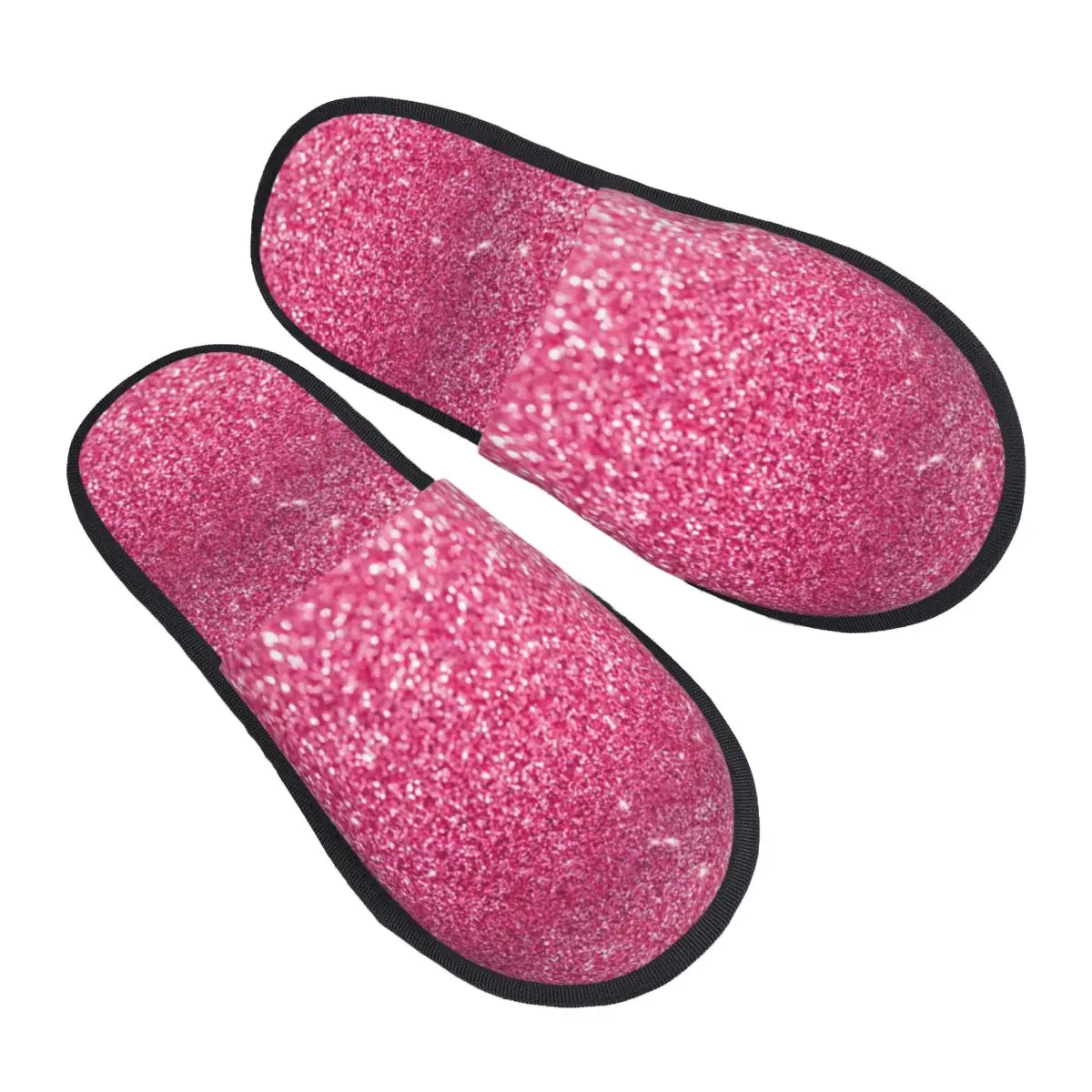 Zapatillas de casa personalizadas con purpurina rosa plateada y diamantes brillantes para mujer, zapatillas de Spa sin cordones con diamantes de imitación de cristal ostentoso de espuma viscoelástica