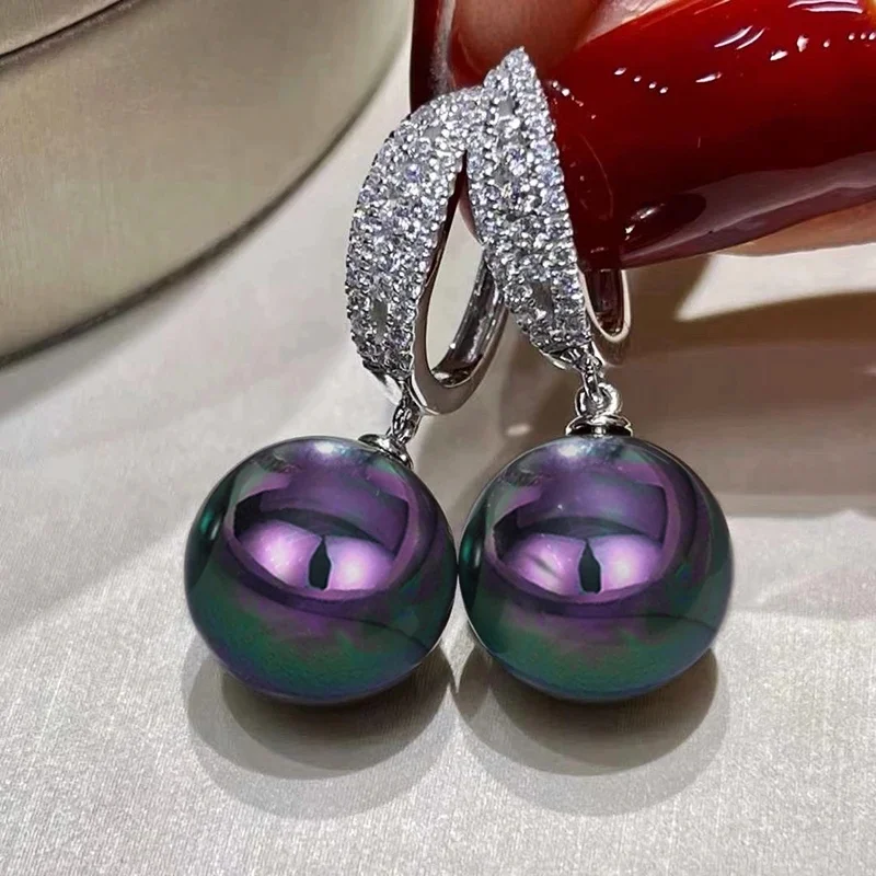 CAOSHI อารมณ์สง่างาม Lady Drop ต่างหู Zirconia เงาและจี้มุกจําลองเครื่องประดับสําหรับงานแต่งงานอุปกรณ์เสริมหรูหรา