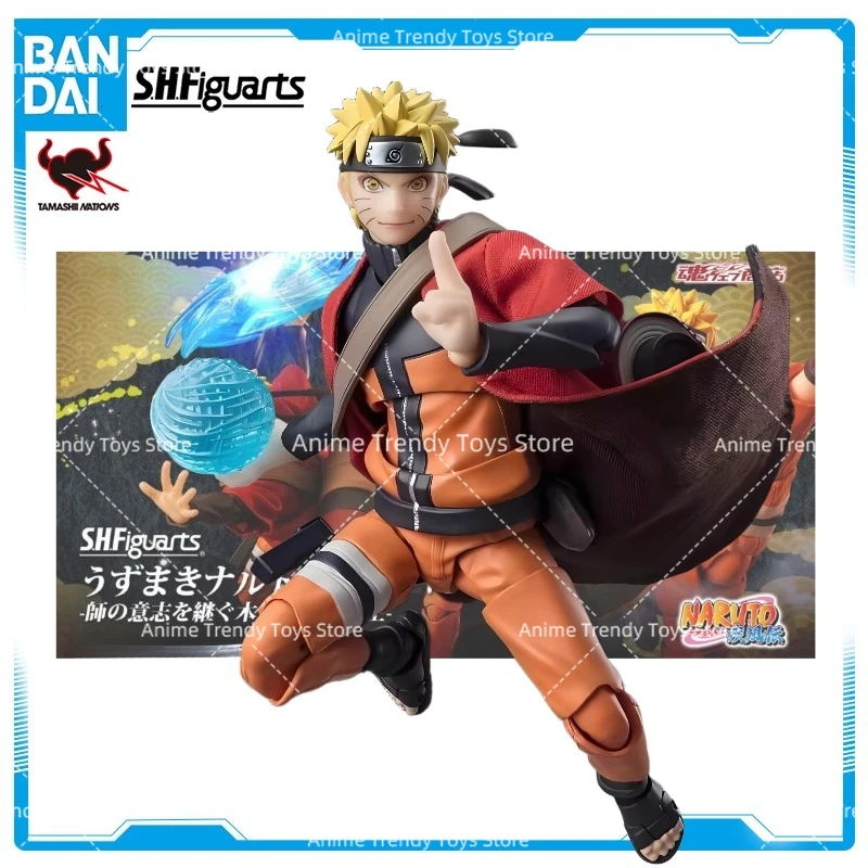 Bandai in Stock SHF NARUTO UZUMAKI [Sage Mode] -Savior of Konoha- Anime Action Figures Toys Original Model WY