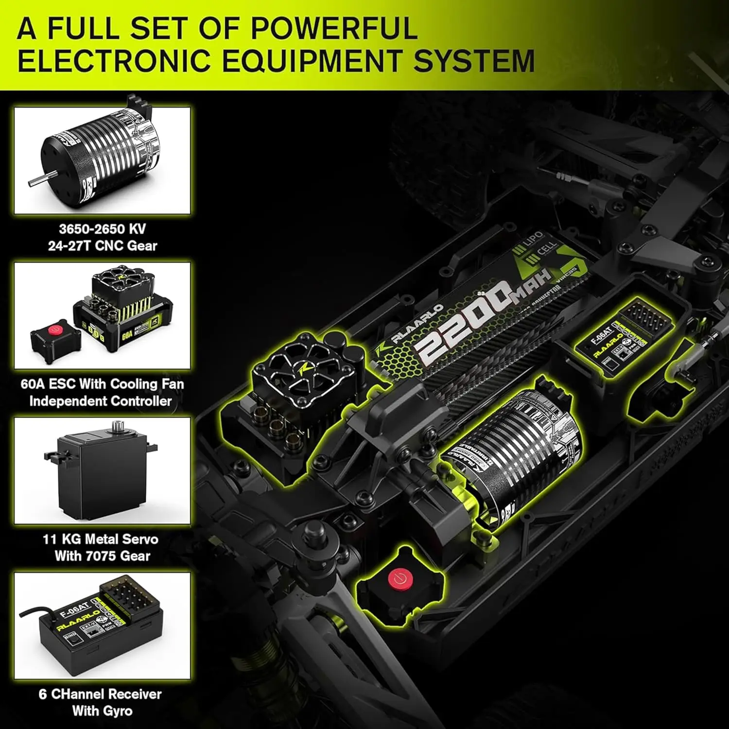 Brushless RC Cars 4WD 50 MPH High Speed Monster Truck Waterproof Carbon Fiber Black for Ages 8 and Up image 3