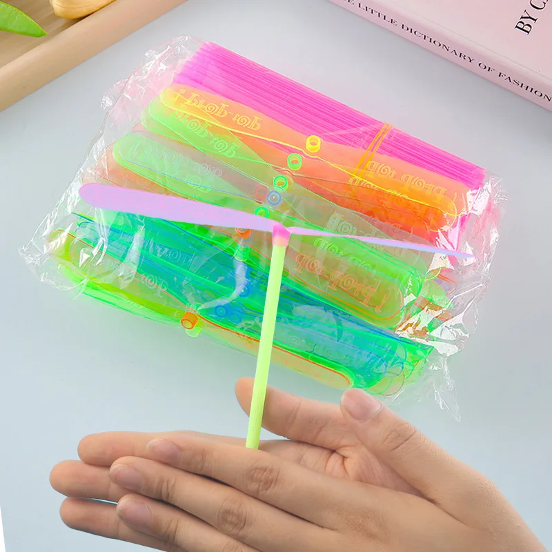 50 unids/set libélula vibrante colección de juguetes voladores fácil de montar juguetes educativos portátiles de colores brillantes para fiestas