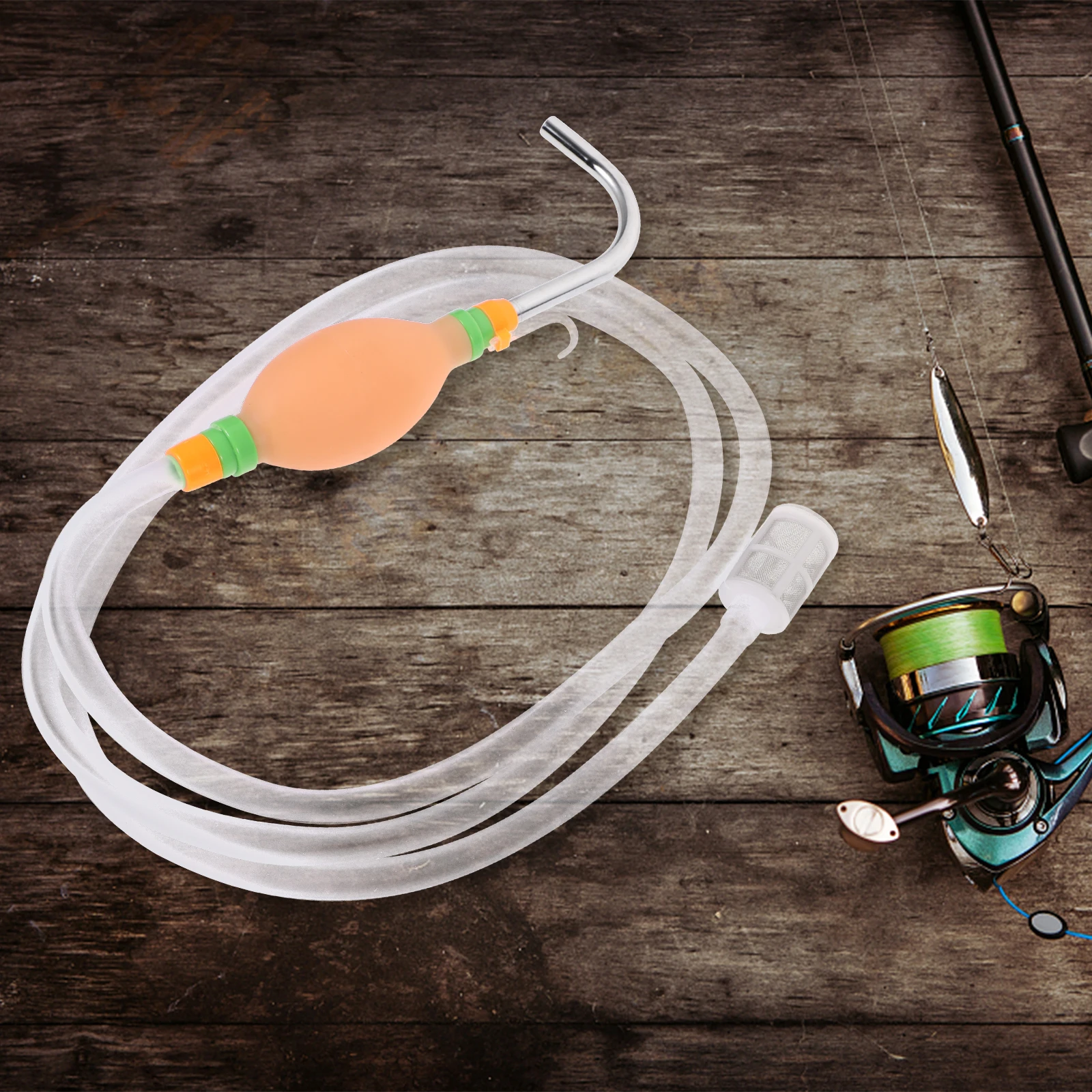 

Fishing Water Pump Handheld Tackle Accessories Durable Stainless Steel Water Outlet High-density Filter Suction Device