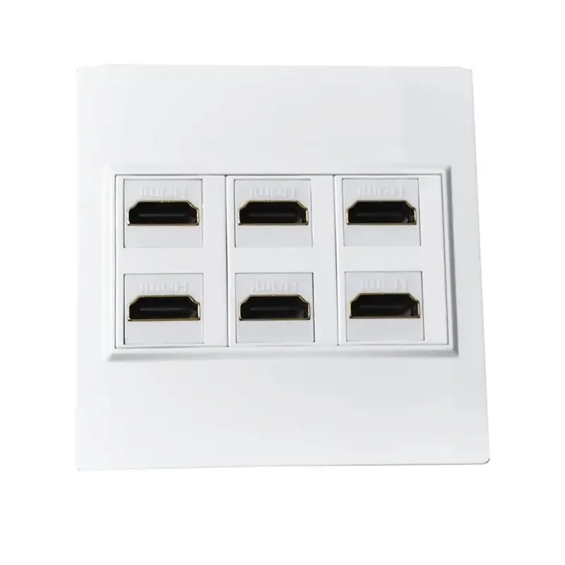 Type 86mm 4K 3840* 2160@60HZ 4-Port 6-Port HDMI Compatible High-Definition Panel Wall Socket Audio And Video Socket