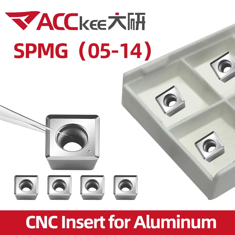 ACCKEE aluminium Insert SP type SPMG 050204 SPMG060204 SPMG07T308 SPMG090408 110408 140512 For alumnium power fast drill insert