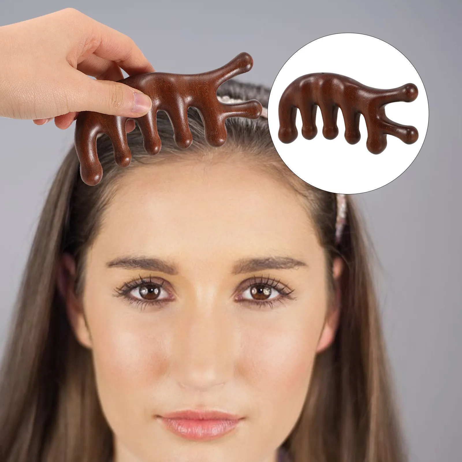 Sandalwood Wooden Scalp Massager Hair Growth Stimulator Detangling Comb for Daily Hair Care Scalp Activation Relaxation Sleep