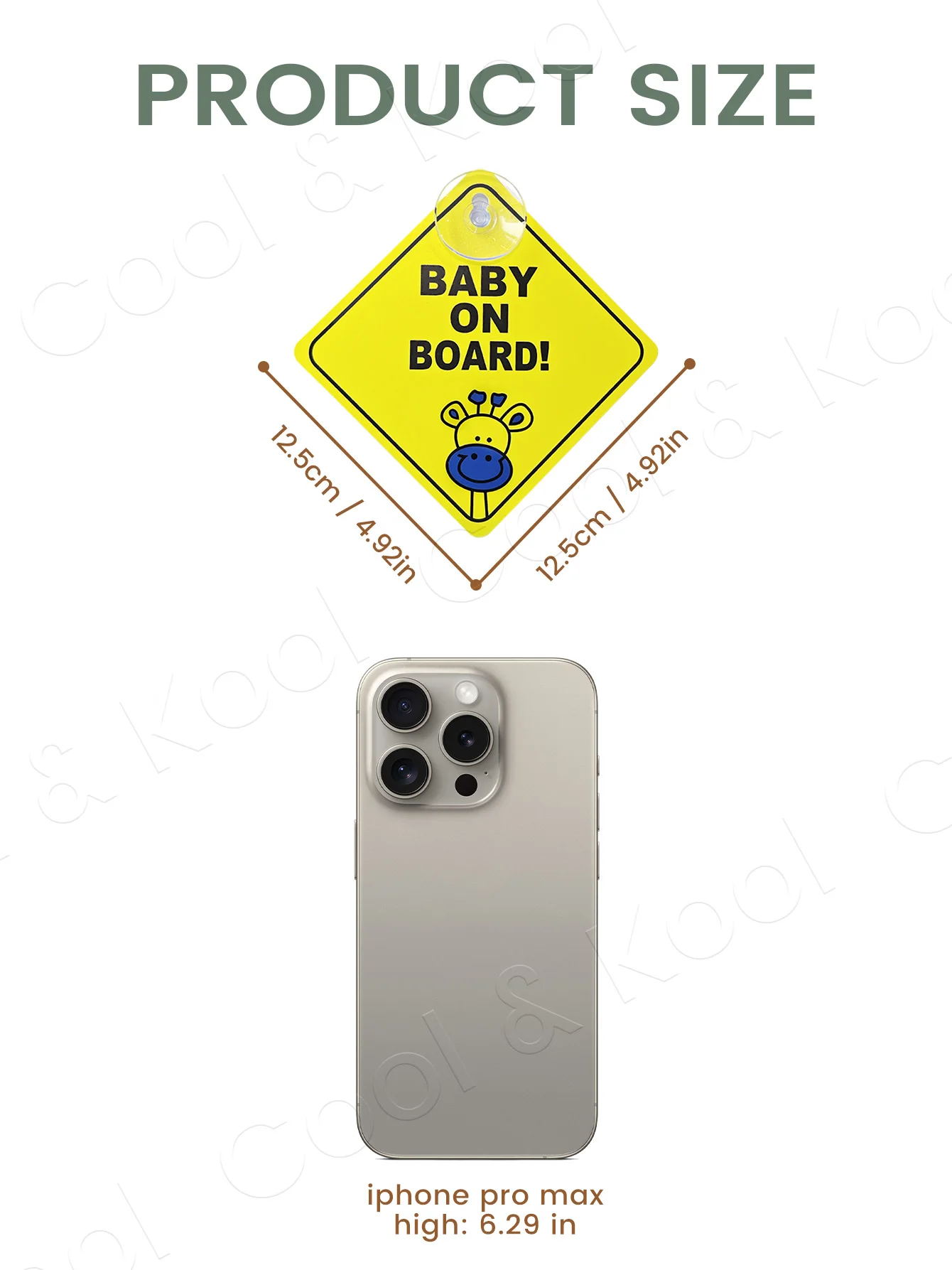 Wachen Sie auf Ihren kleinen Beifahrer auf: Einfach anzubringender 'Baby an Bord'-Warnaufkleber mit starkem Saugnapf für Autofenster – Detail 2