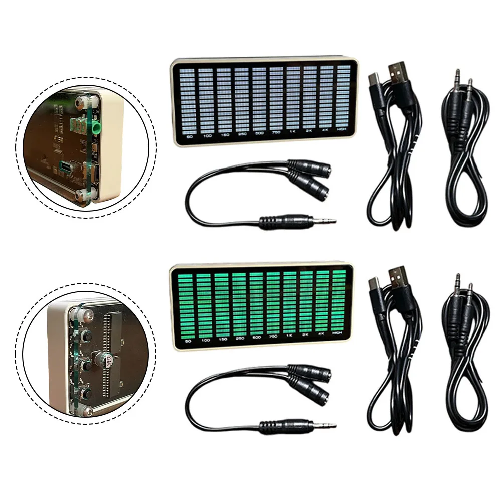 AK1016 Индикатор уровня звука Голосовой дисплей музыкального спектра Тип-C Регулируемая мощность Яркость для визуализации звука AK1016 Индикатор уровня звука Голосовой дисплей музыкального спектра Тип-C Регулируемая мощность Яркость для визуализации звука
