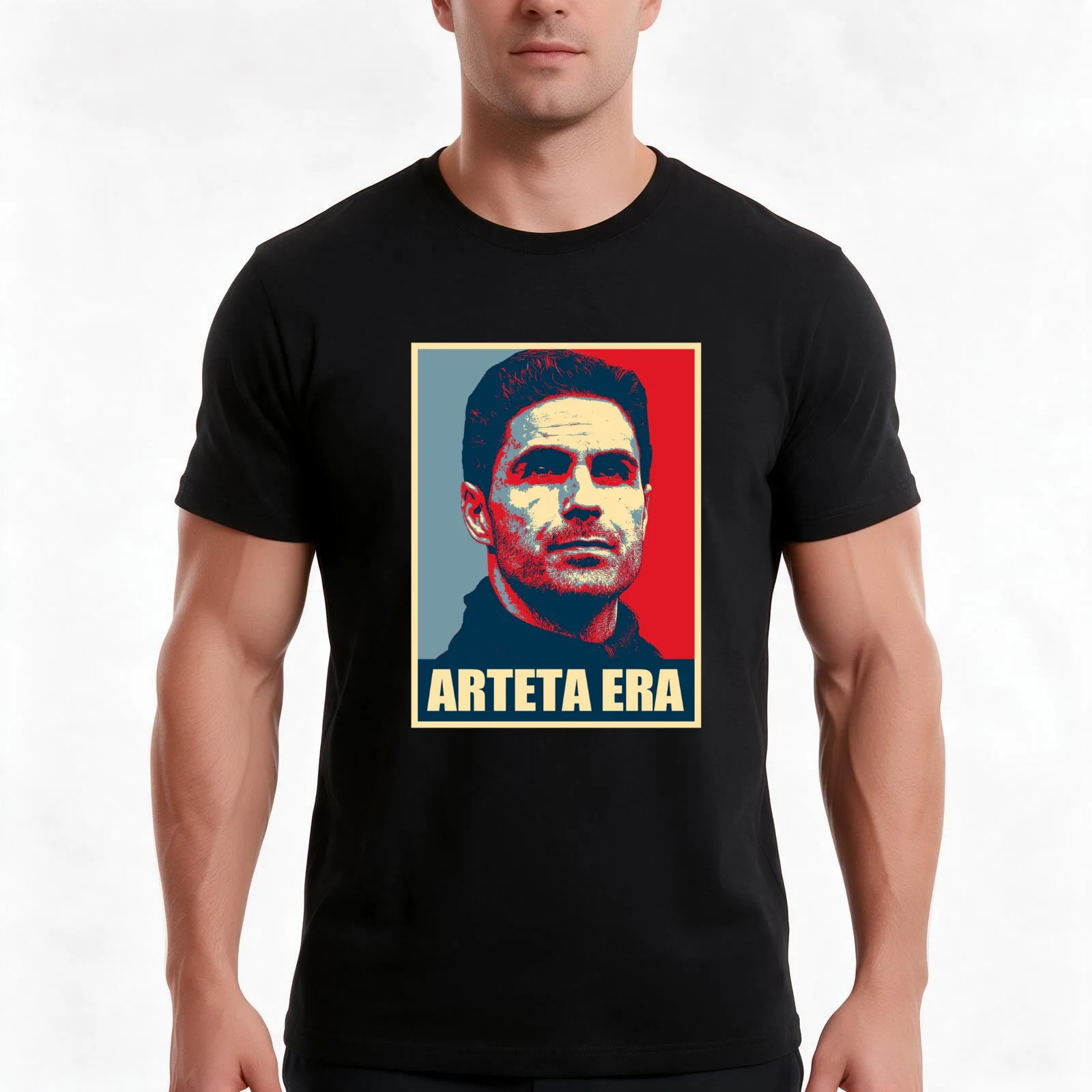 Mikel Arteta T-Shirt, Summer Casual Cotton Tee, Oversized Streetwear Tops, Vintage Graphic Print, Loose Fit Short Sleeve