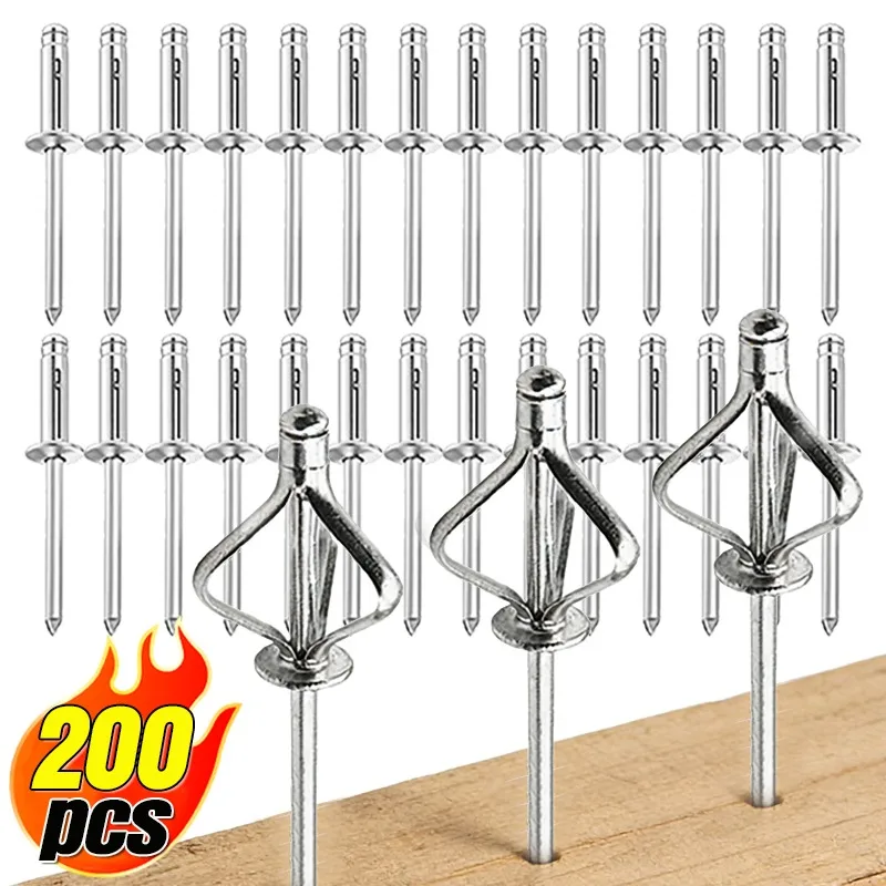 

Заклепки из алюминиевого сплава, усиленные, с большой головкой, для пластика и металла, для мебели, набор заклепок, инструменты для фурнитуры