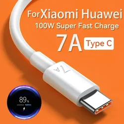 7A 100W Super Fast Charge Type C USB Cable for Huawei Mate 60 Nova 10 Honor Xiaomi Redmi POCO OPPO Reno iQOO Quick Charger Cable