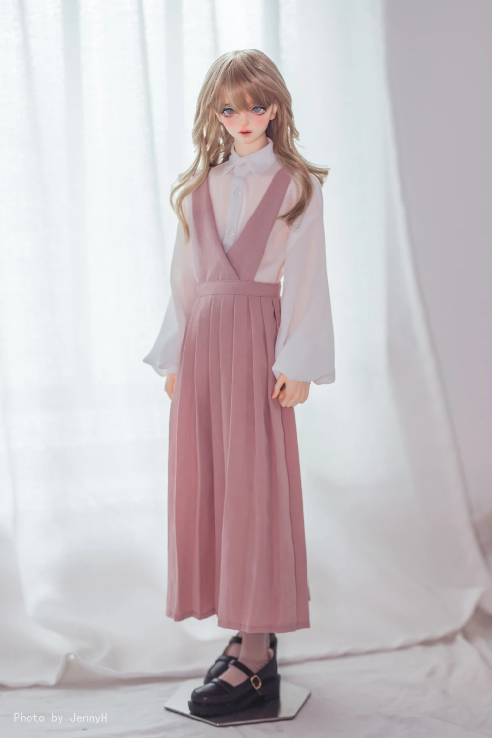 BJD Doll Clothes Fit 1/3 1/4 Uncle size temperament Shirt Back Strap dress Set Doll accessories