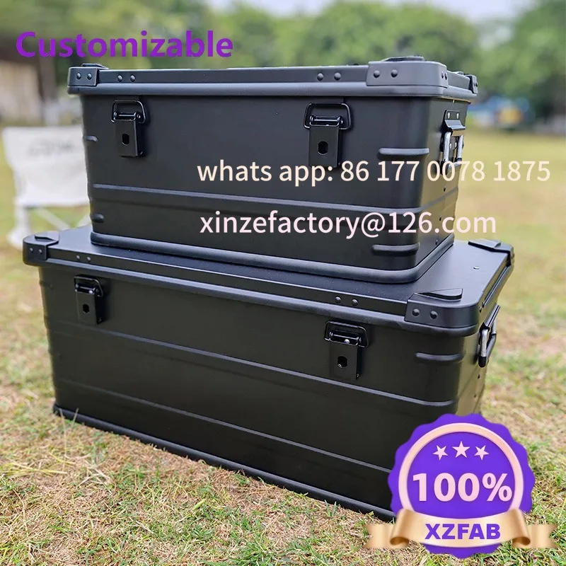 Customizable Black Aluminum Alloy Storage Box Camping Storage Box Finishing Box Car Trunk
