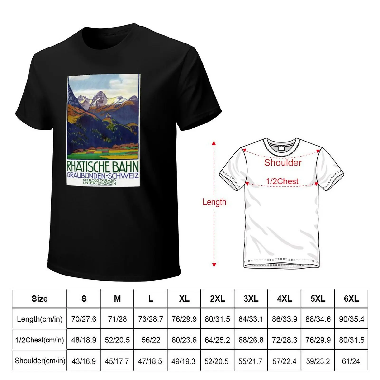 Switzerland Vintage Travel Poster 1914 Restored T-Shirt plain cheap stuff men t shirt