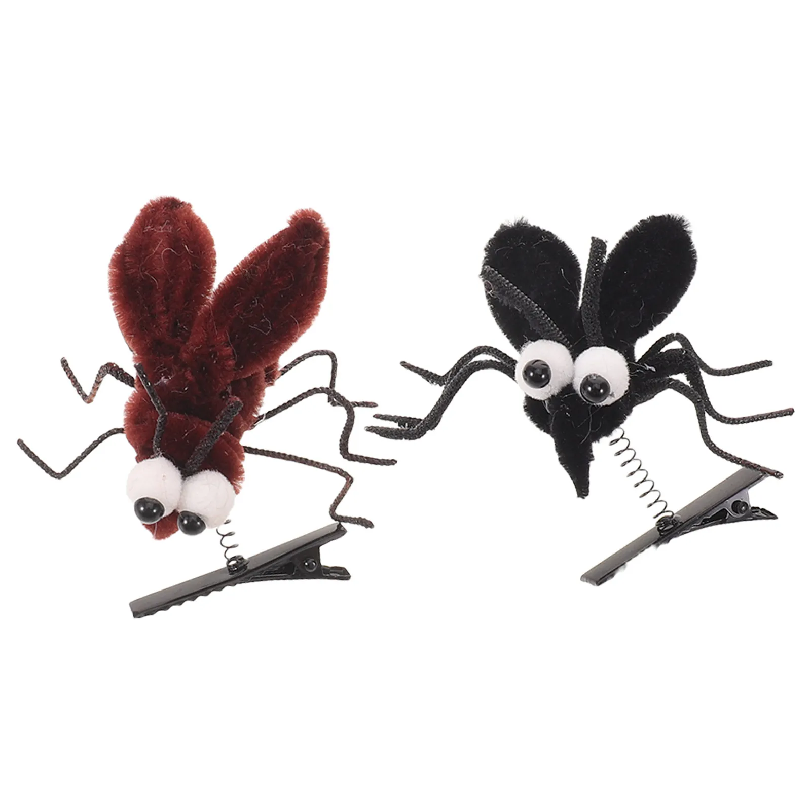 2 unidades de pinzas para el pelo con diseño de mosquitos de dibujos animados, accesorios adorables con forma de insectos para fiestas, disfraces y como pequeños adornos.