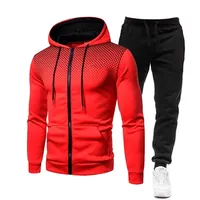 2025 Autumn/Winter New Zipper Hoodie Long Pants Set for Men's Fashion Warm Leisure Running Fitness and Sports Two Piece Set