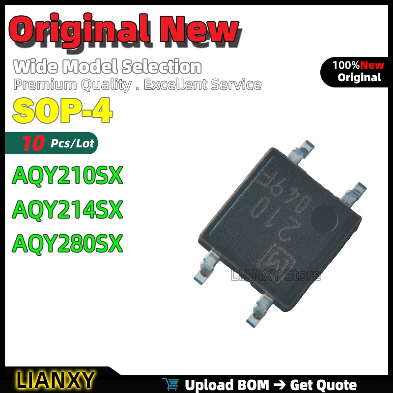 10pcs SOP-4 AQY210SX AQY214SX AQY280SX Solid State Relay New Original