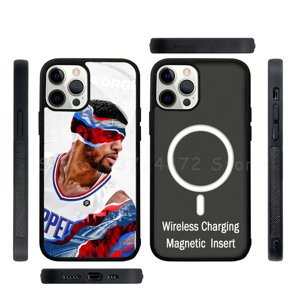

P-Paul George Phone Case Strong Magnetic For IPhone 15 14 13 Pro Max Mini Alex Mirror For Magsafe Wireless Charging Cover