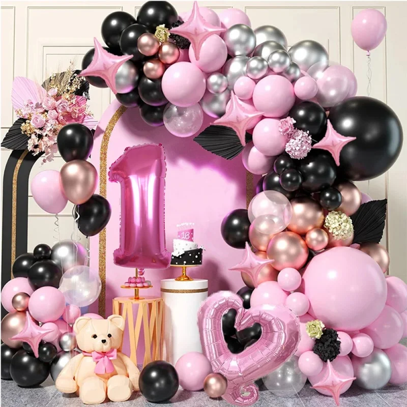 

Valentine's Day Birthday Baby shower Wedding Decoration 119 Pieces Pink Balloon Arch Set Party Balloon Decoration Balloon arch