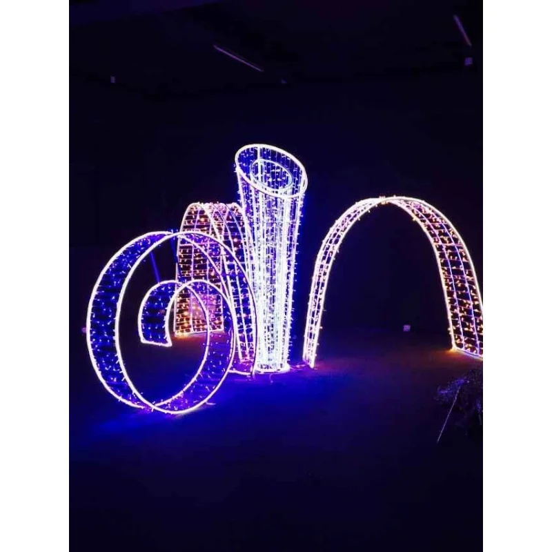 custom.Professional manufacture landscape led fountain motif light landscaping lights 3d holiday outdoor decorations