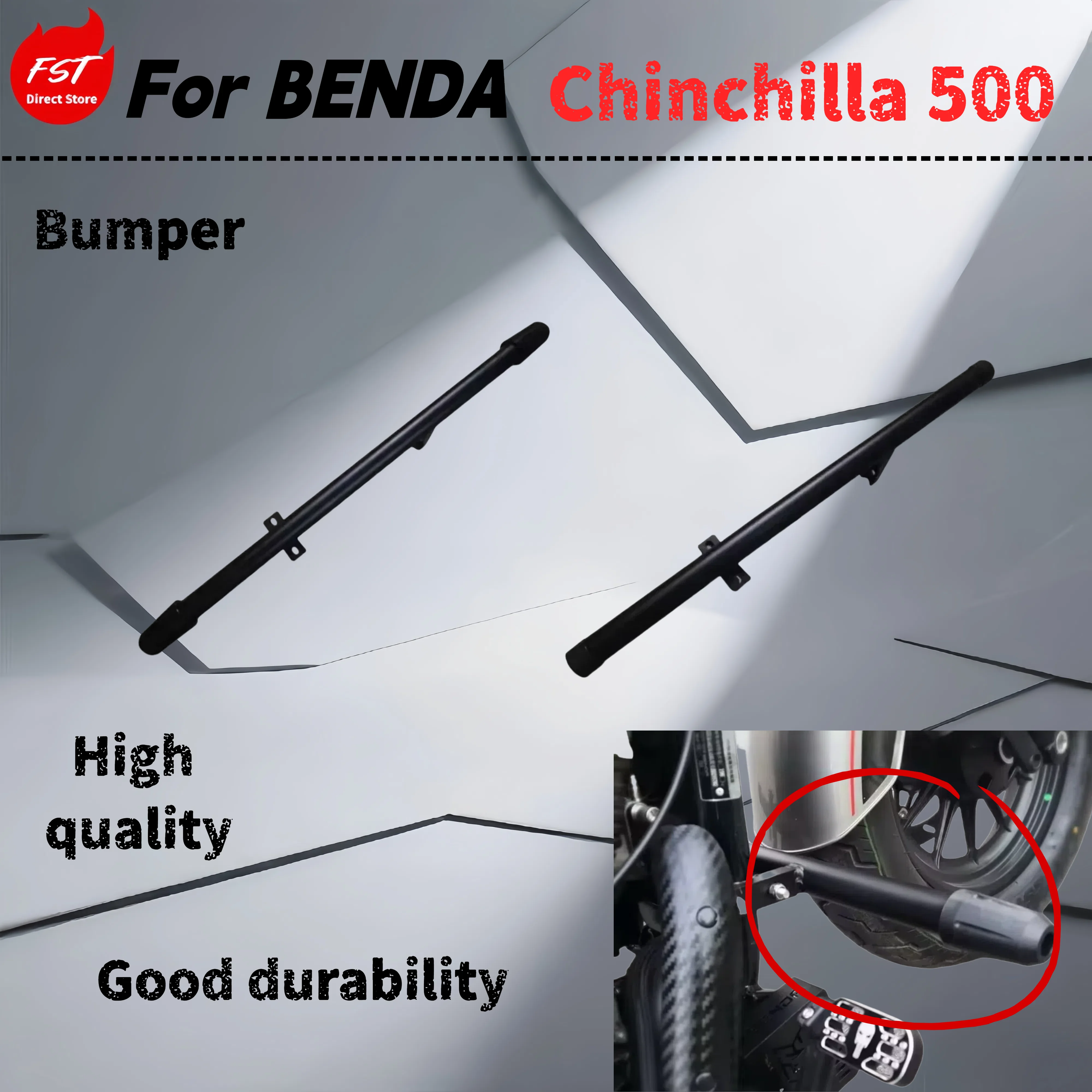 

For Benda Chinchilla 500 modified bumper guard thickened anti-fall bar slotted bar