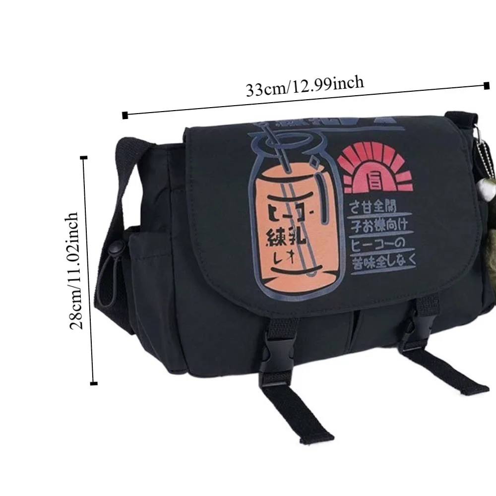 Moda náilon masculino crossbody saco casual estilo japonês saco do mensageiro grande capacidade estilo harajuku bolsa de ombro ao ar livre