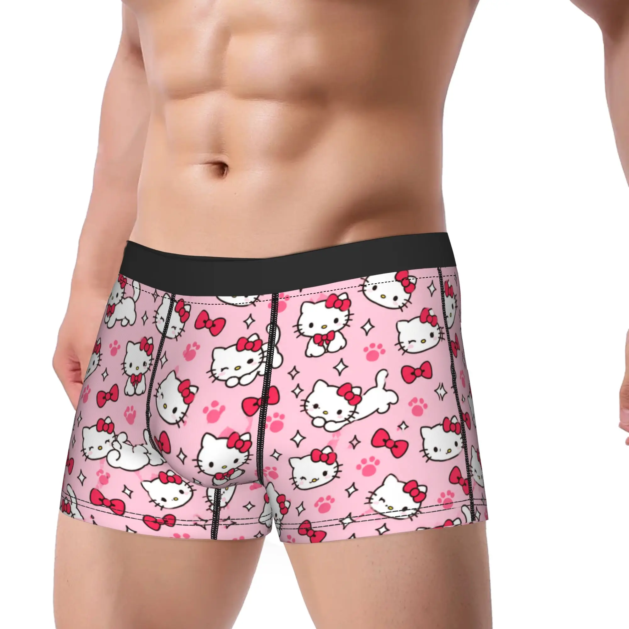 Custom K-Kitties Underwear Cat Anime Animal Man Underpants Printing Breathable Boxershorts High Quality Shorts Briefs Plus Size
