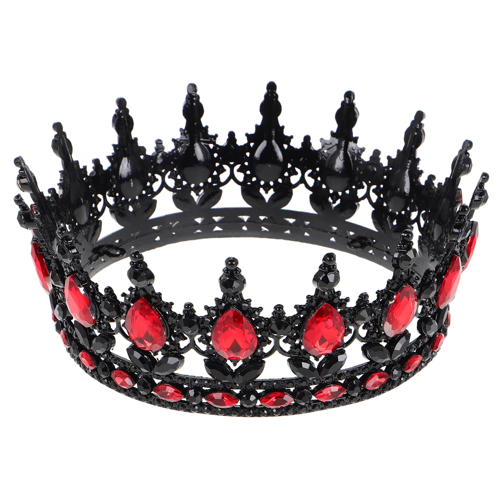 Crown Baroque Round Medieval Elf Headpiece Hair Black Birthday Crowns Bride