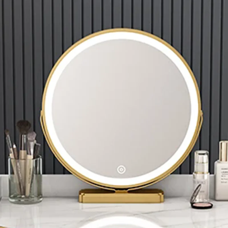 Miroir de table de courtoisie pour chambre à coucher, rangement de vanité, lumière de maquillage, accessoires de décoration pour la maison