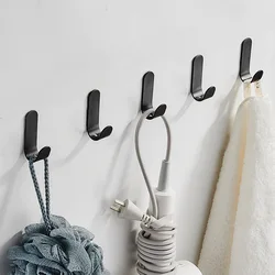 Punch-Free Hook Behind The Door Wall-Mounted Aluminum Clothes Coat Hook Bathroom Kitchen Metal Single Hook Strong Adhesive Hook