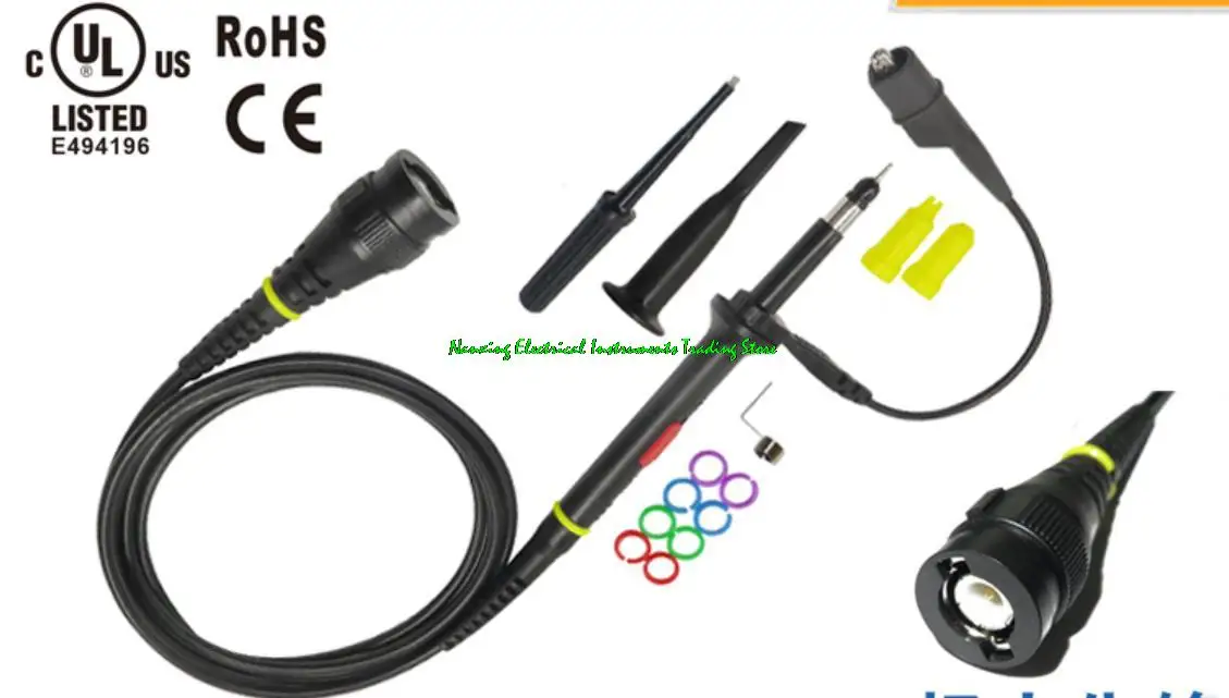 

P7100/P7200/P7300 Oscilloscope Probe BNC Protective Cap Scope Probe X1/X10 DC-100MHz/200MHz/300MHz with Color Rings