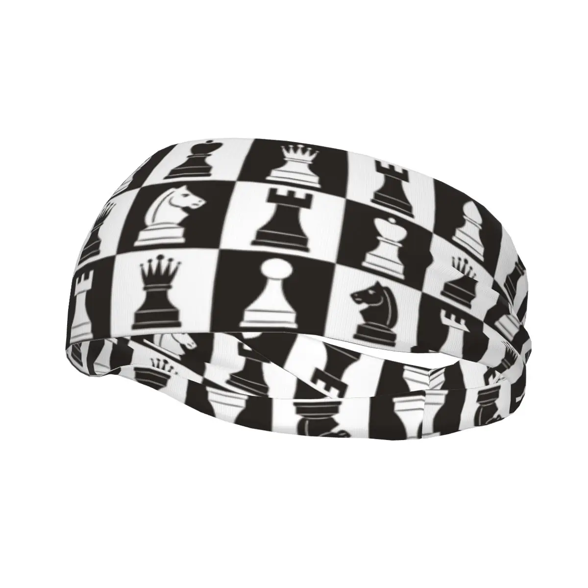 Headband Chess Pieces On Board Headwrap Hairband for Tennis Gym Fitness Headwear Hair Accessories