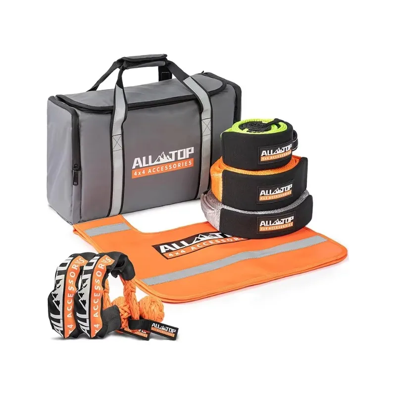 

Rescue Kit : Waterproof Off-Road Kit with Trailer Belt, Tree Protector, Extension Belt, Shock Absorber and 2 Soft Lifting Rings