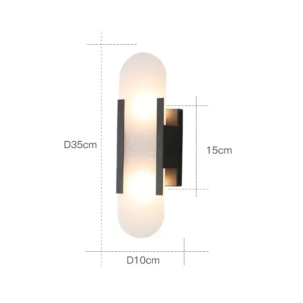 Post-modern creative natural marble wall light living room bedside bedroom study designer wall lamp