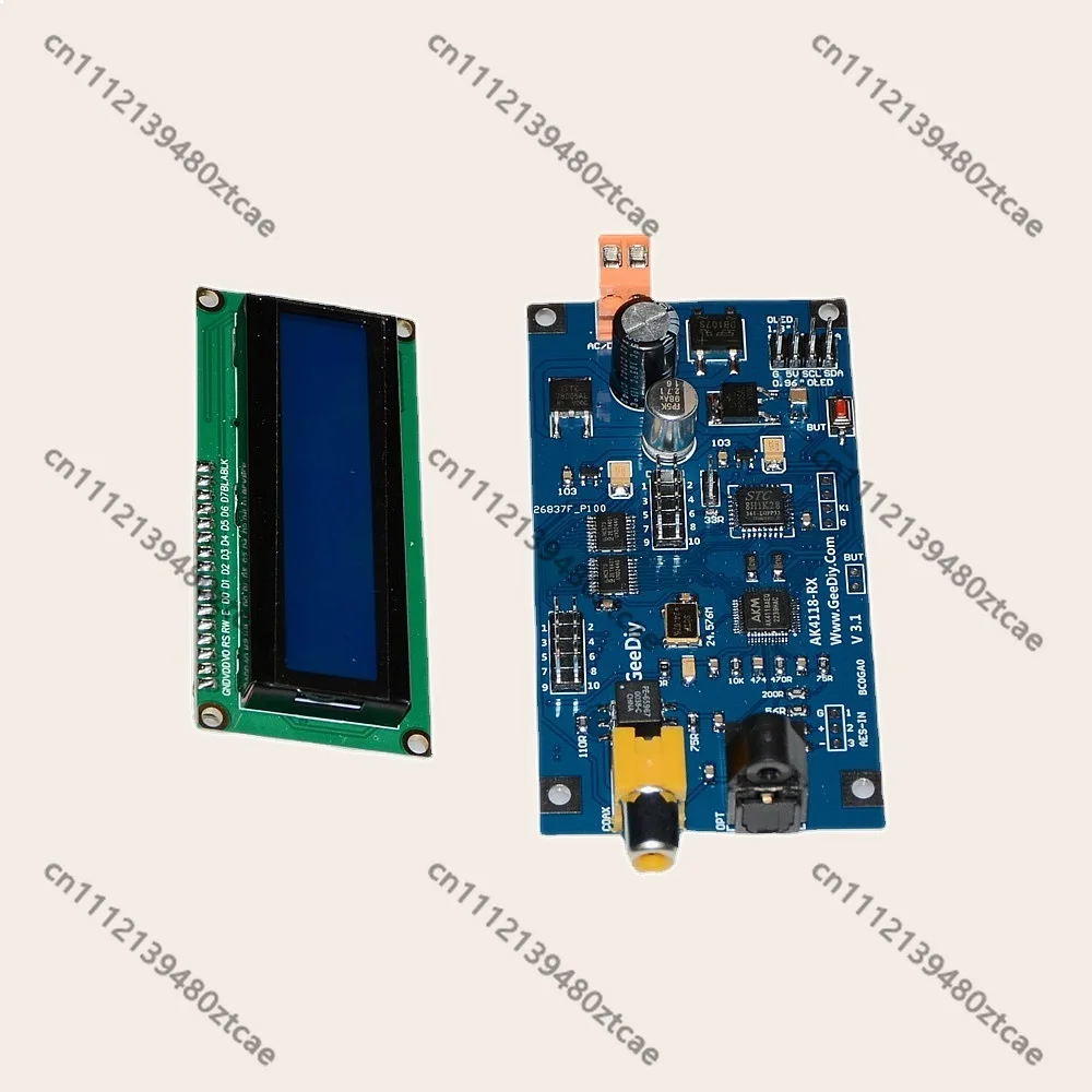 AK4118 Digital Receiver Board Coaxial Fiber AES to I2S Sampling Rate Display Supports I2S Input
