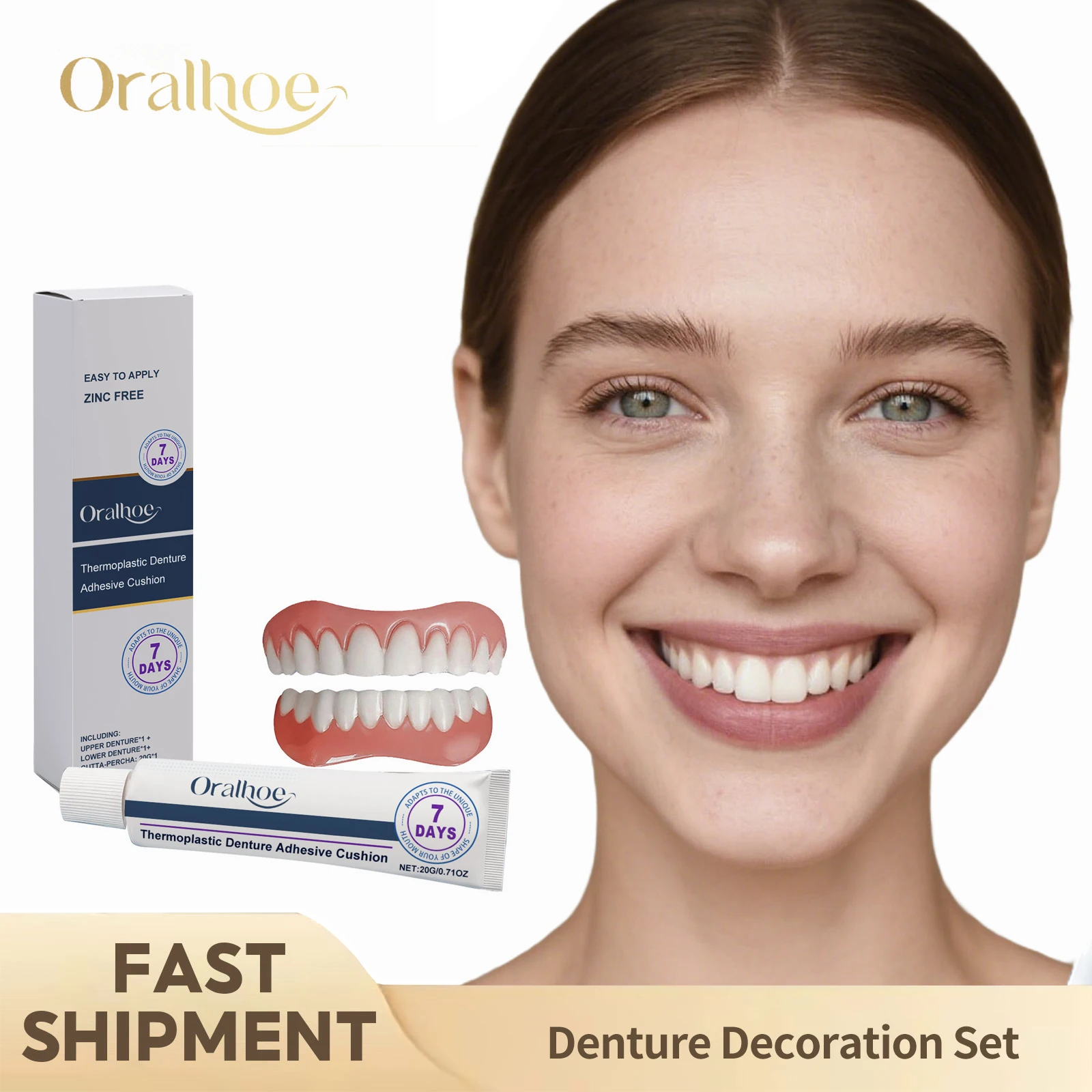 قابل للتعديل أسنان تبييض الأسنان العلوي السفلي كاذبة الأسنان مجموعة الكمال ابتسامة سيليكون Reline طقم أسنان محاكاة الأقواس للكبار #1