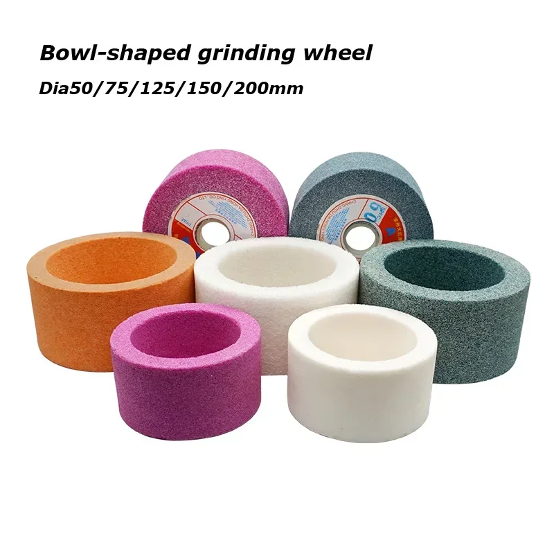 1pcs Cup Shaped White Corundum Grinding Wheel for Grinding Machine Dia 50 75 100 125 150 200mm Cup-shaped