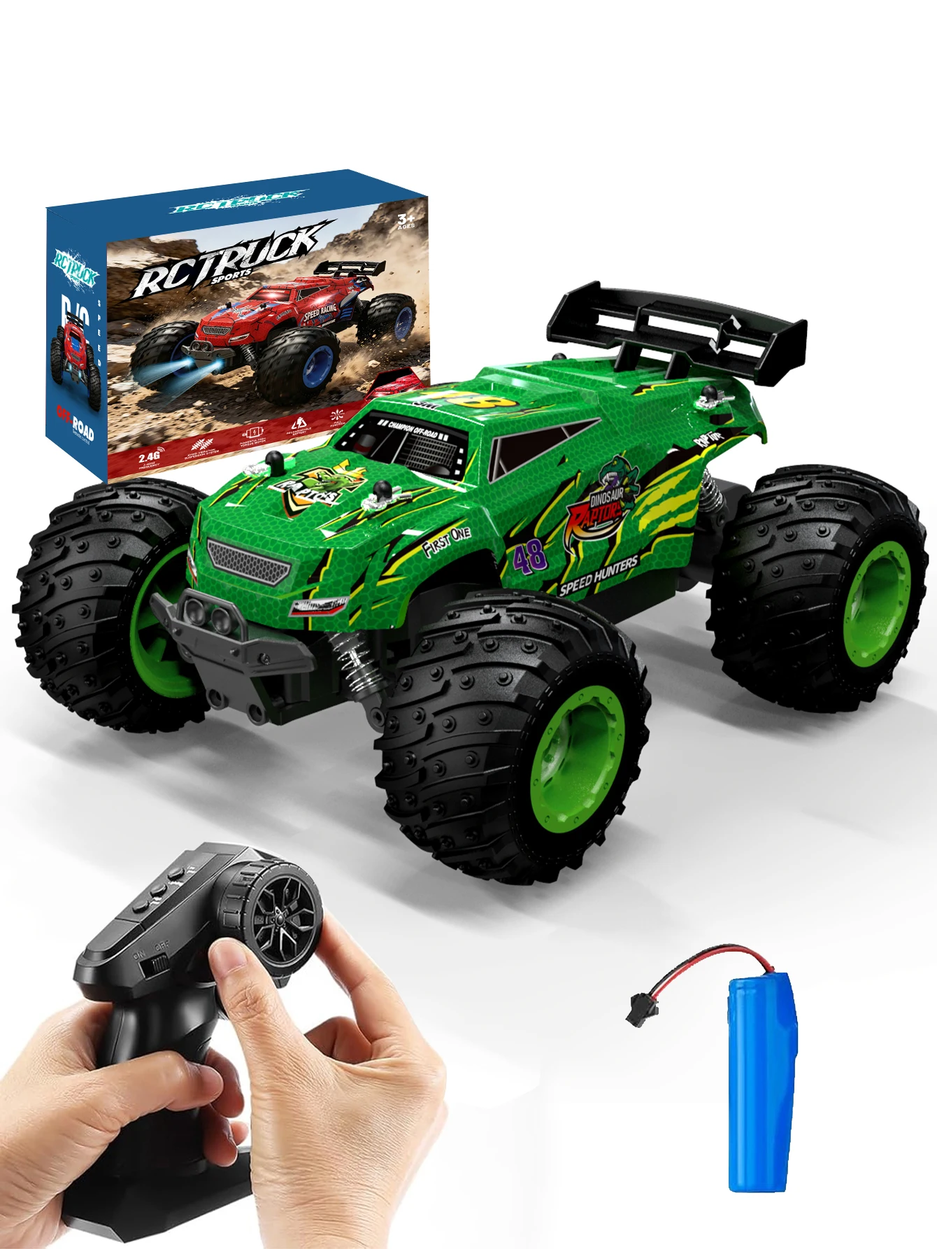 Rc Truck Monster - Erkek Çocuklar İçin Dinozor Temalı, Yüksek