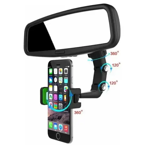 Rearview Mirror Phone Holder for Car - Multifunctional Car Phone Mount, Universal Cellphone Mount for Almost All Cell Phone &Car