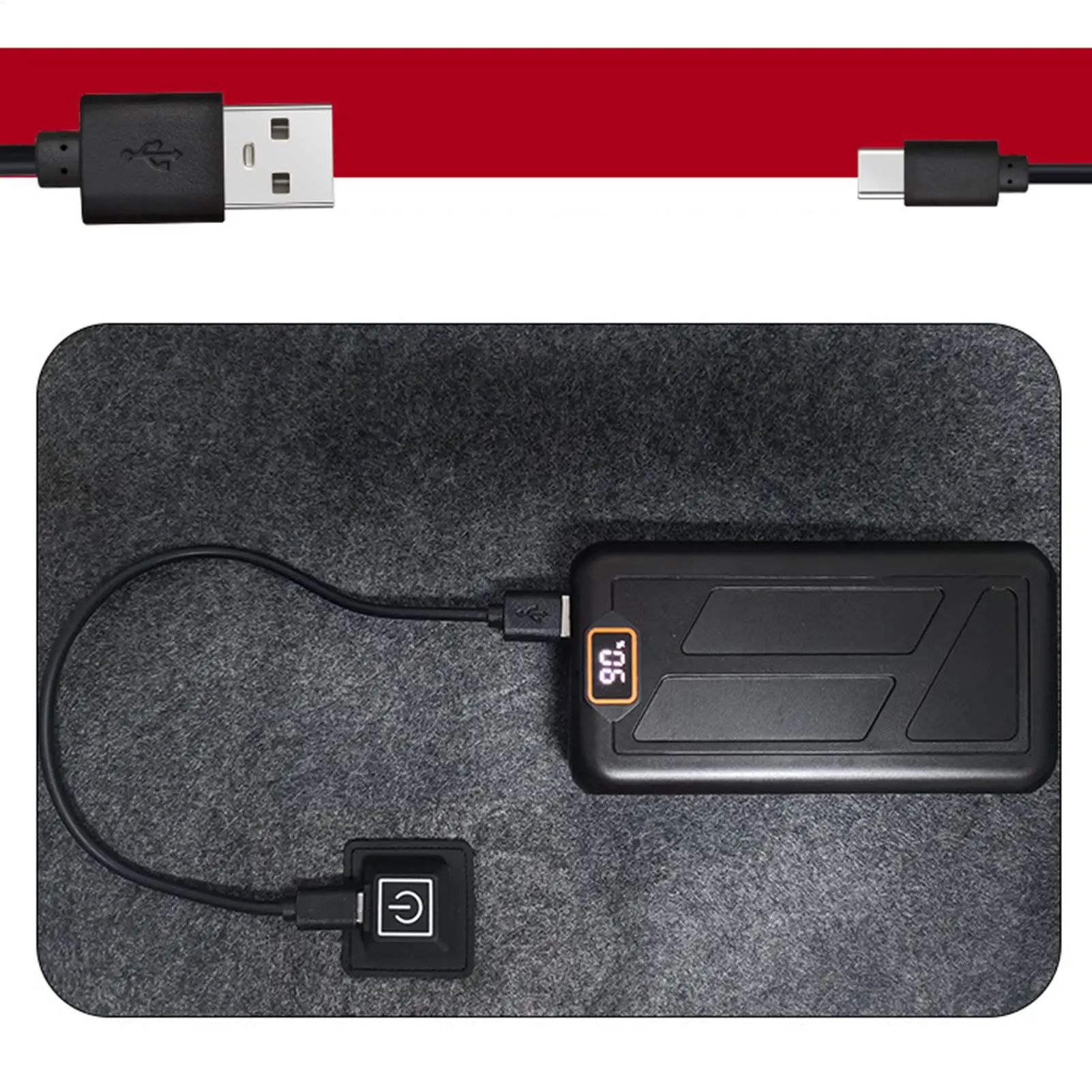 Sleeping Bag Heater USB Charging Felt 3 Levels Washable Mat Sleeping Bag Heated Pad For Sofas Beds Midday Rest Positions Hiking