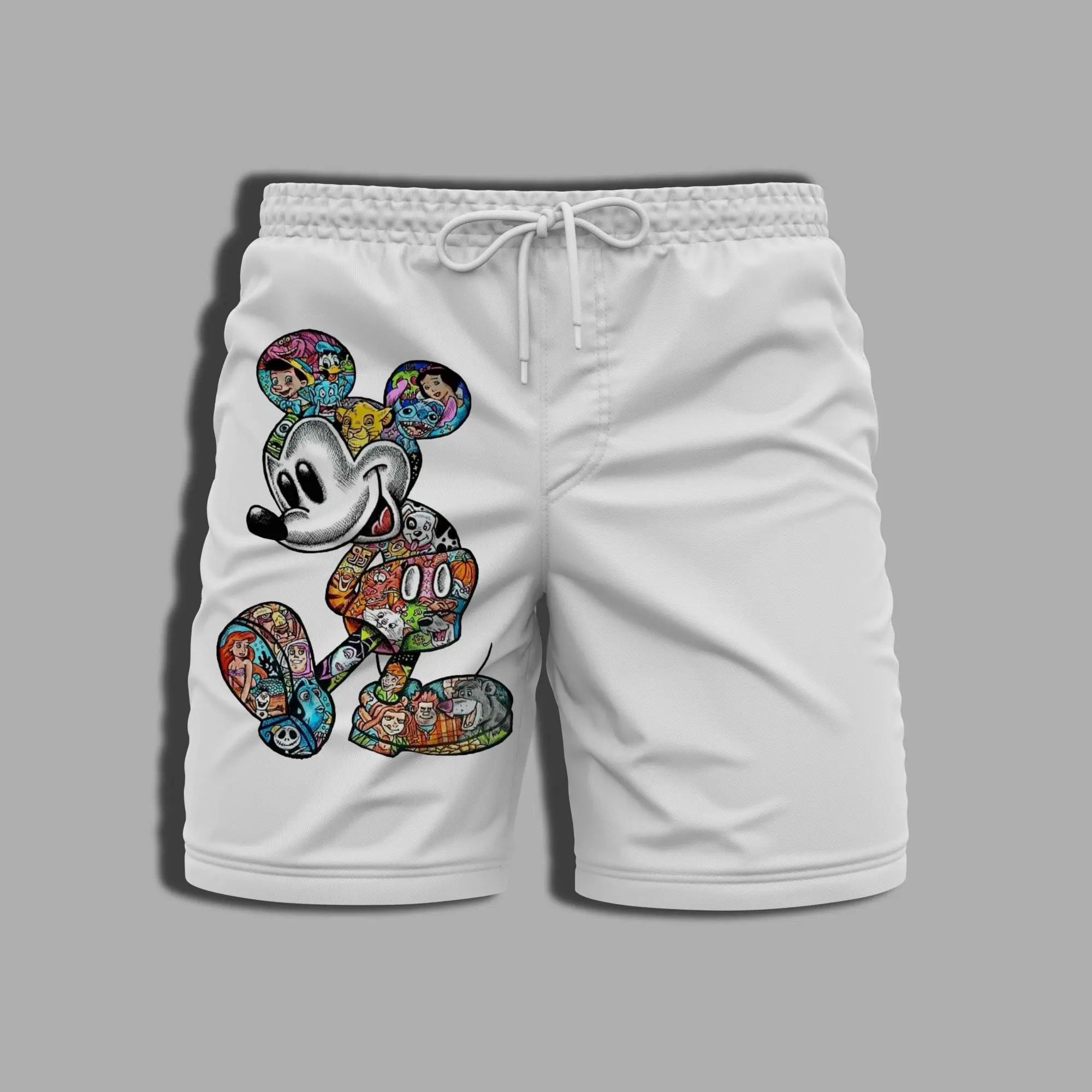 

Disney Mickey Mouse printed men's and women's shorts, beach pants, sports pants, summer men's clothing, vacation and leisure