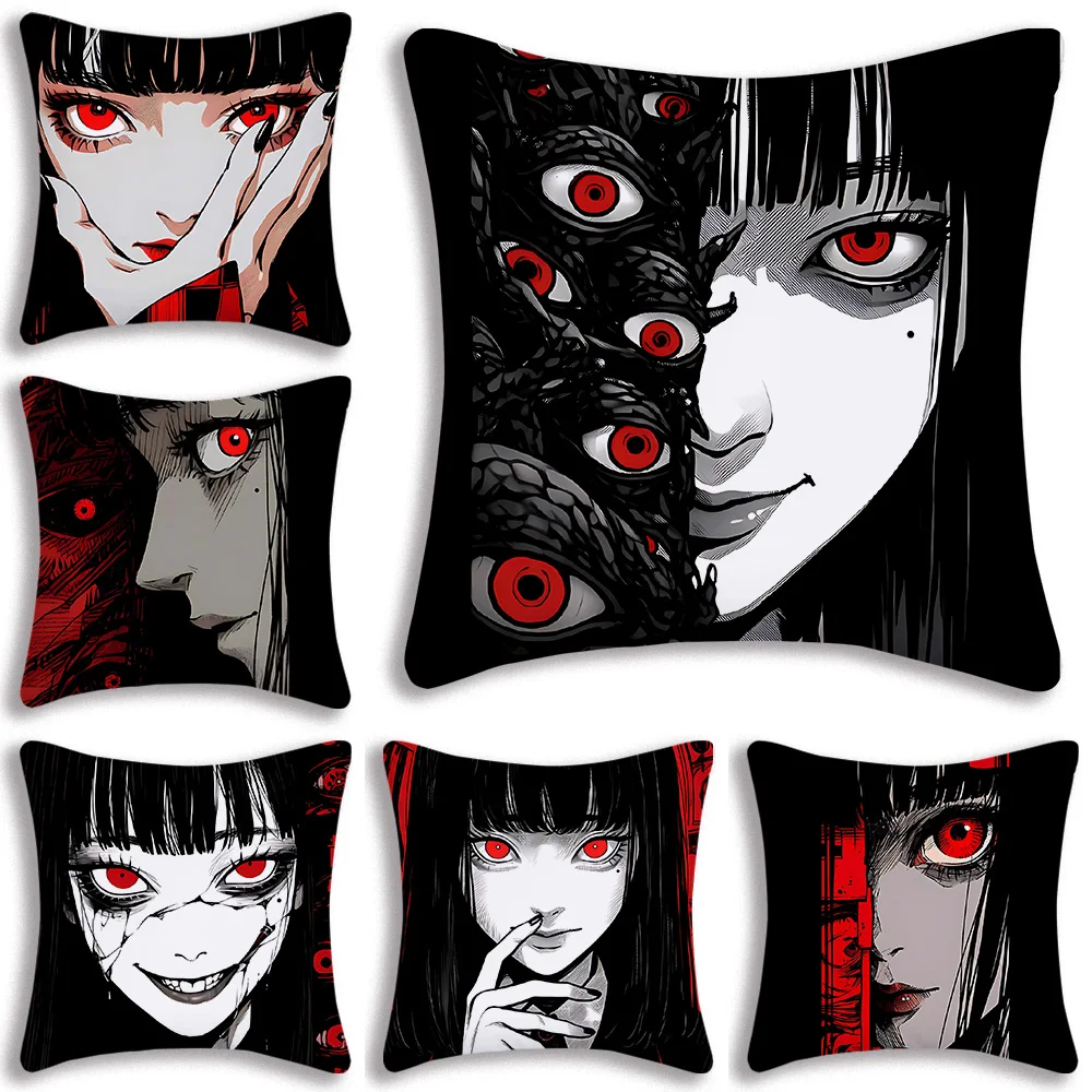 T-Tomie Pillow Covers Cartoon Sofa Decorative Home Double-sided Printing Short Plush Cute Cushion Cover