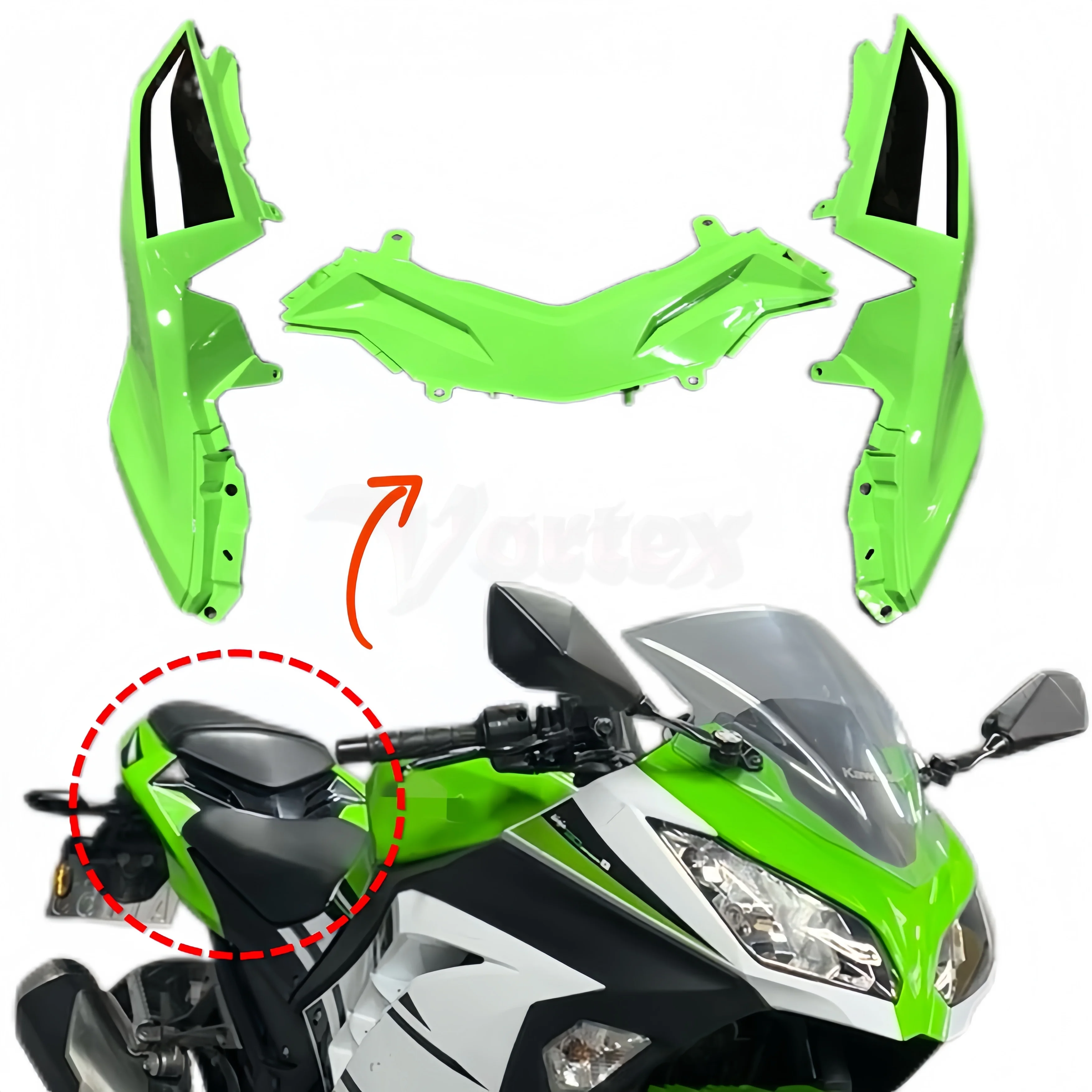 

Motorcycle Accessories Tail Fairing Rear Left and Right Side Fairing Panel Cowl For Kawasaki Ninja300 Ninja 300 EX300 2013-2018
