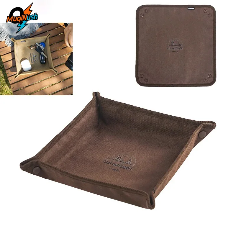 

MuqiNush 1/2PC Oxford Cloth Tray with Quick Folding Design Space Saving Storage Box for Camping Gear Office And Home Use