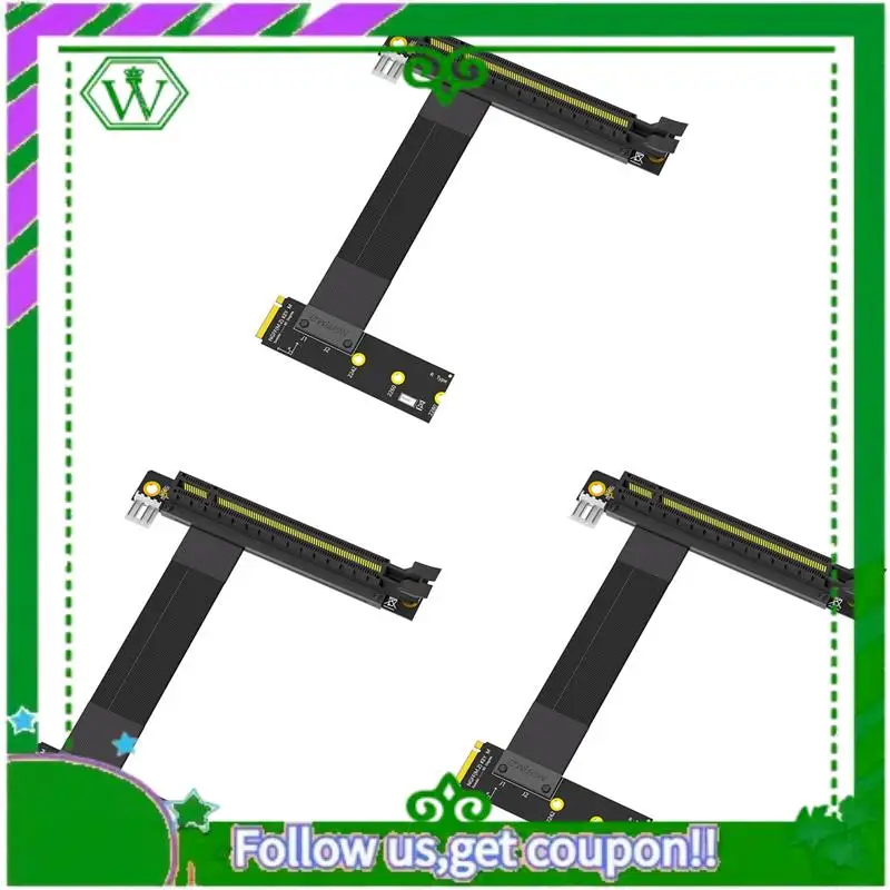 

ABIK-3X M.2 NGFF Key M To PCI-E 16X Graphics Card Riser Adapter Card,Nvme To PCI-Express 16X Extension Cable(Right Direction)