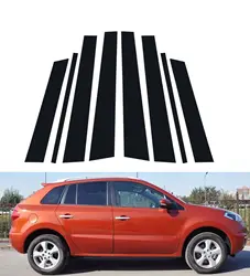 8PCS Gloss Black Pillar Posts Fit For Renault Koleos QM5 2007-2010 2011 2012 2013 2014 2015 2016 Door Trim Window Sticker Cover