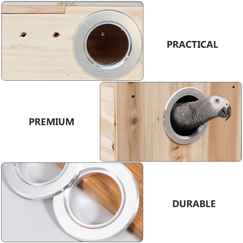 

5pcs Parrot Breeding Box Anti-bite Rings Durable Iron Hole Protective Metal Ring Birdhouse Kits Supplies